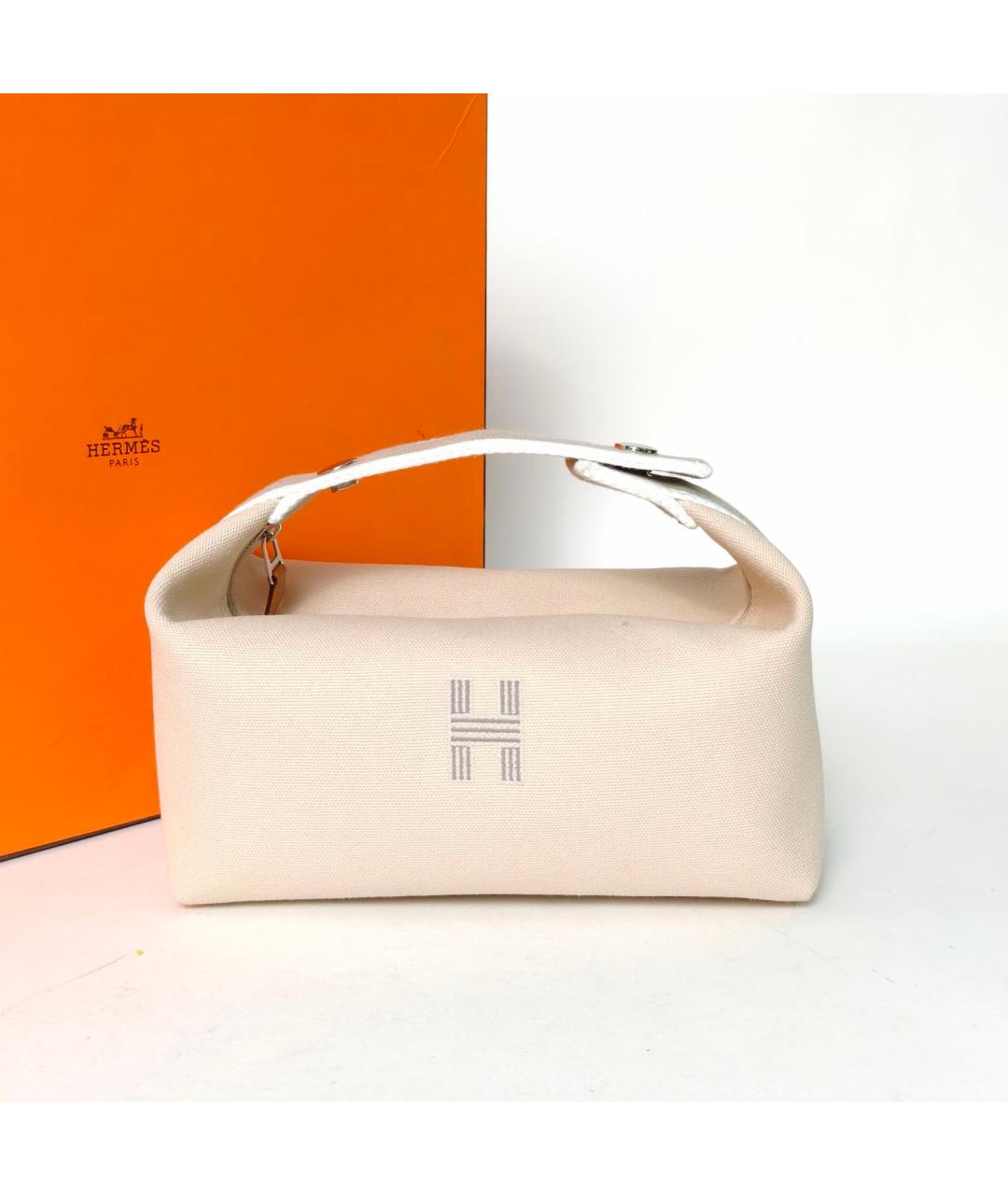HERMES Бежевая косметичка, фото 8