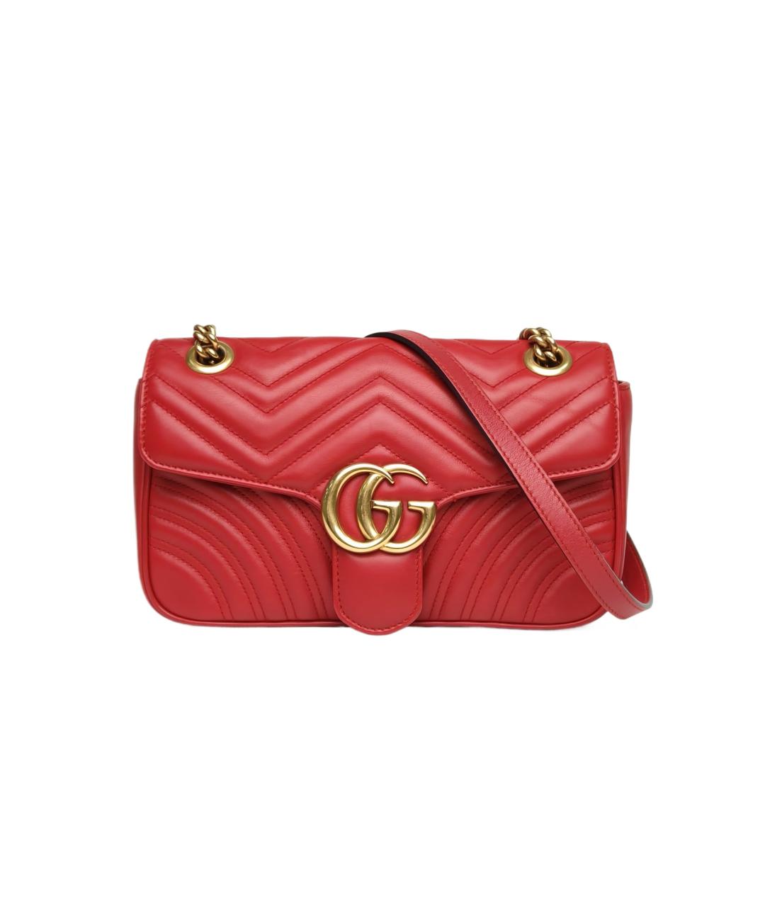 GUCCI Красная кожаная сумка через плечо, фото 1