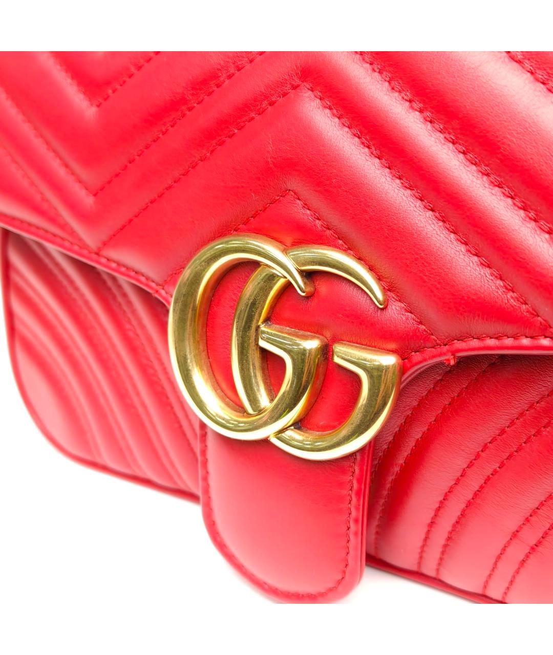 GUCCI Красная кожаная сумка через плечо, фото 6