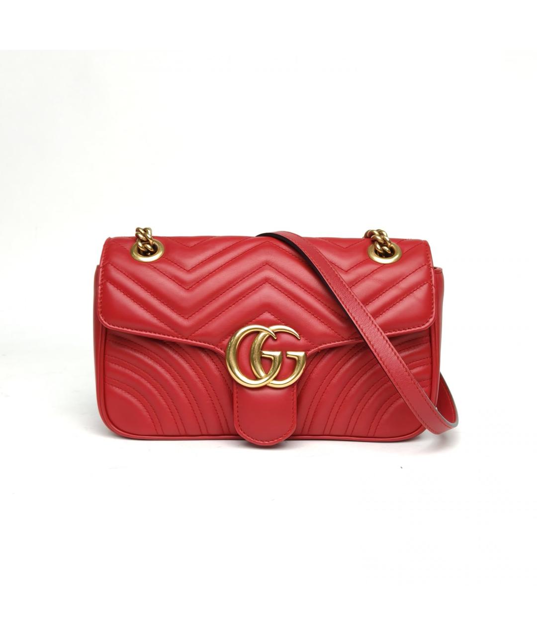 GUCCI Красная кожаная сумка через плечо, фото 8