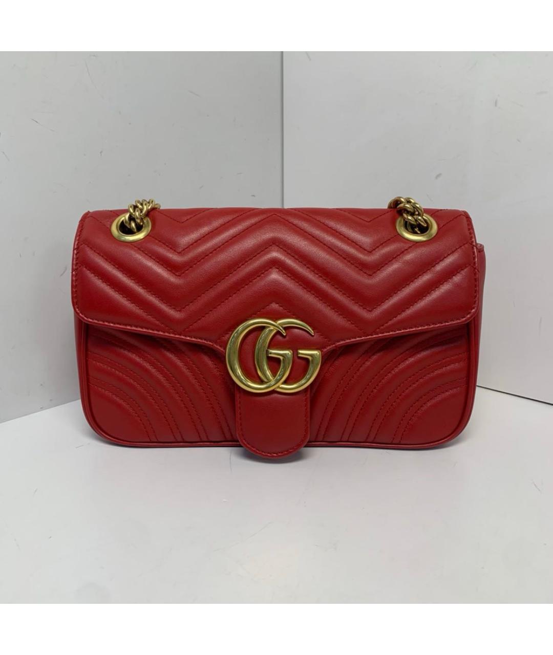 GUCCI Красная кожаная сумка через плечо, фото 9