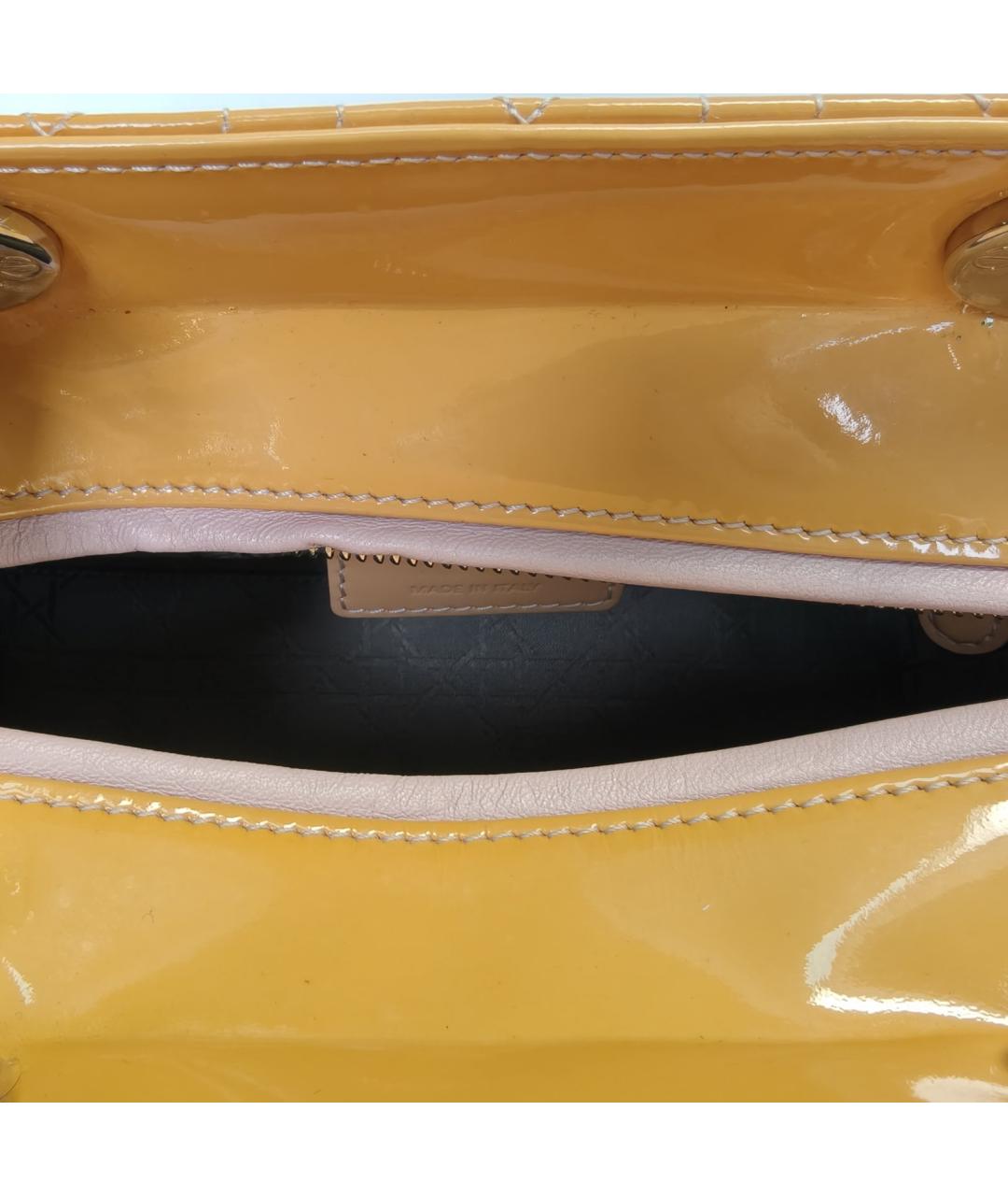 CHRISTIAN DIOR Оранжевая сумка с короткими ручками из лакированной кожи, фото 8