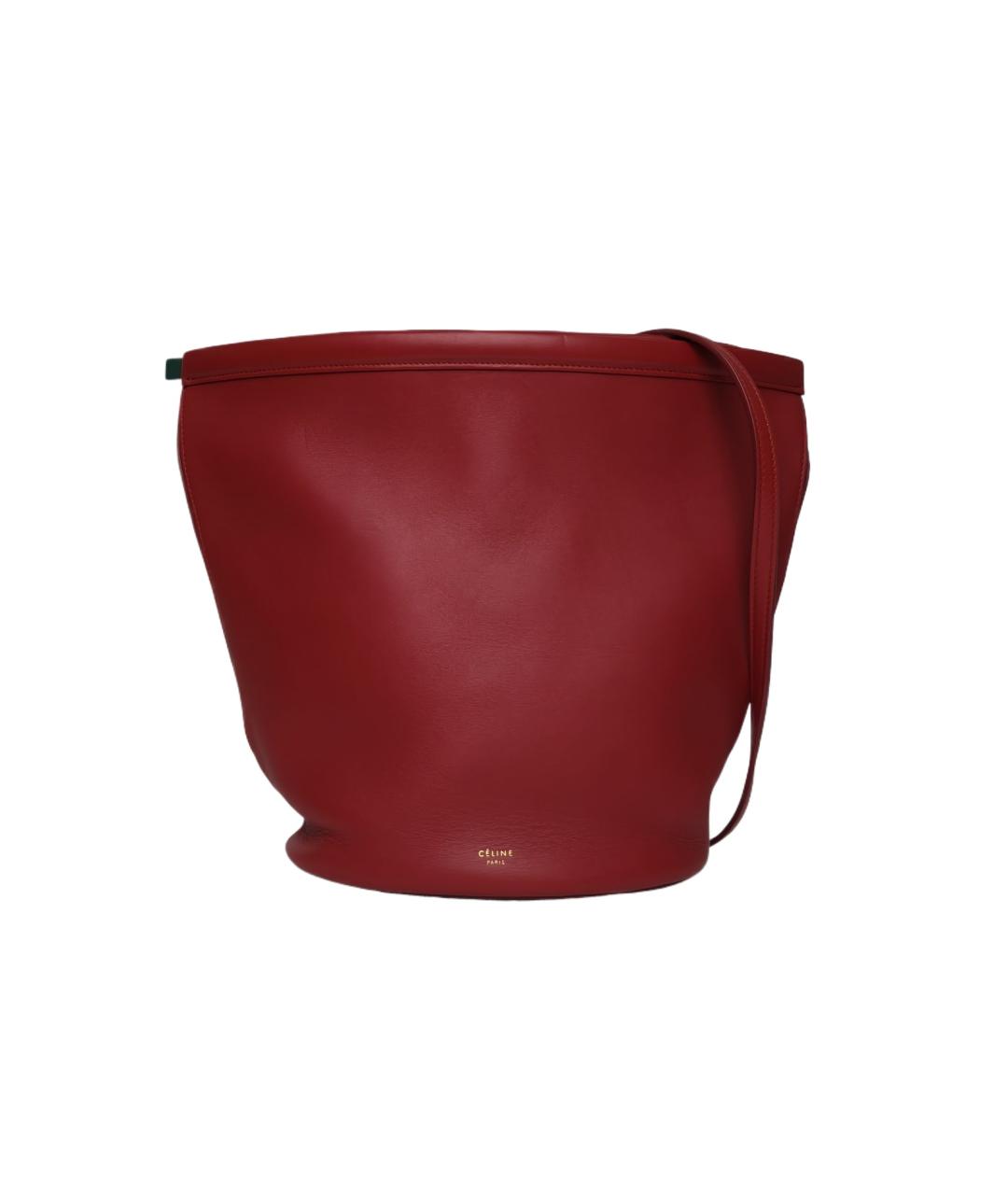 CELINE Красная кожаная сумка через плечо, фото 10