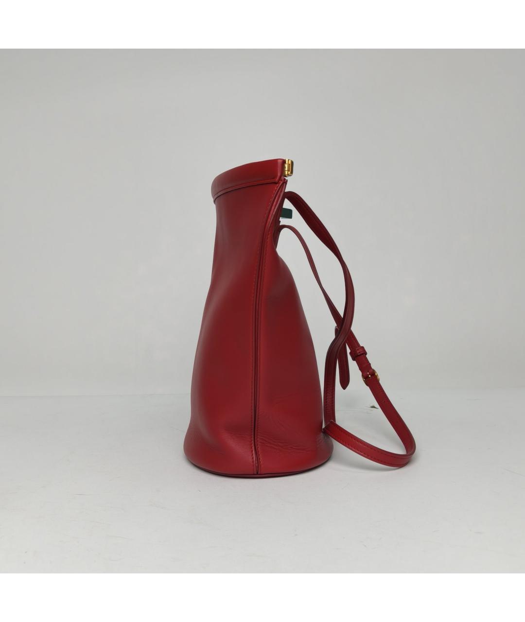 CELINE Красная кожаная сумка через плечо, фото 3
