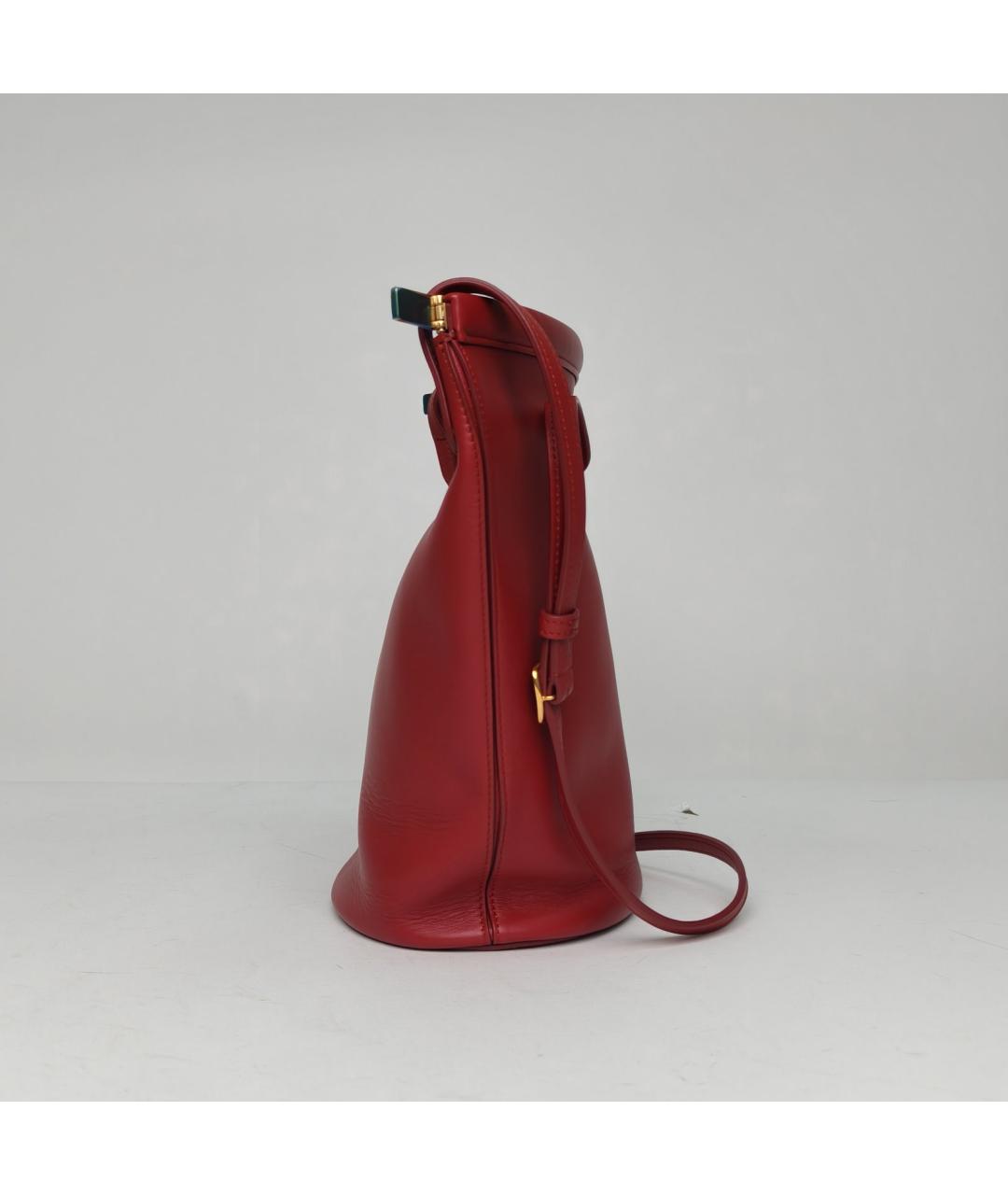 CELINE Красная кожаная сумка через плечо, фото 5