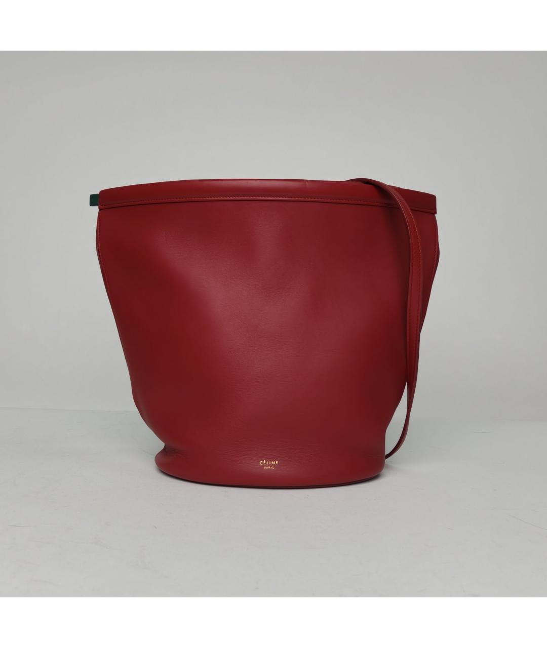 CELINE Красная кожаная сумка через плечо, фото 2