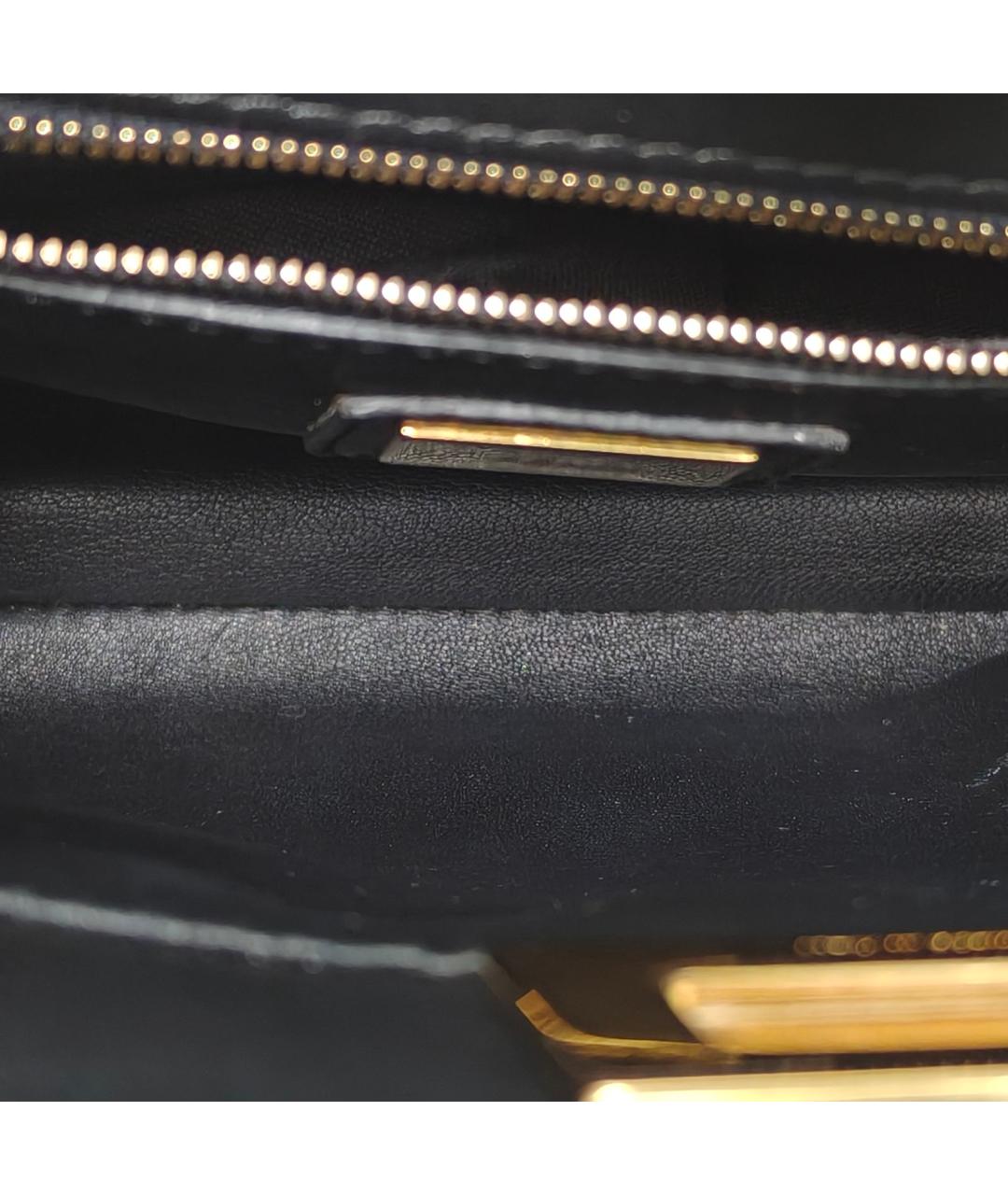 FENDI Черная кожаная сумка с короткими ручками, фото 8