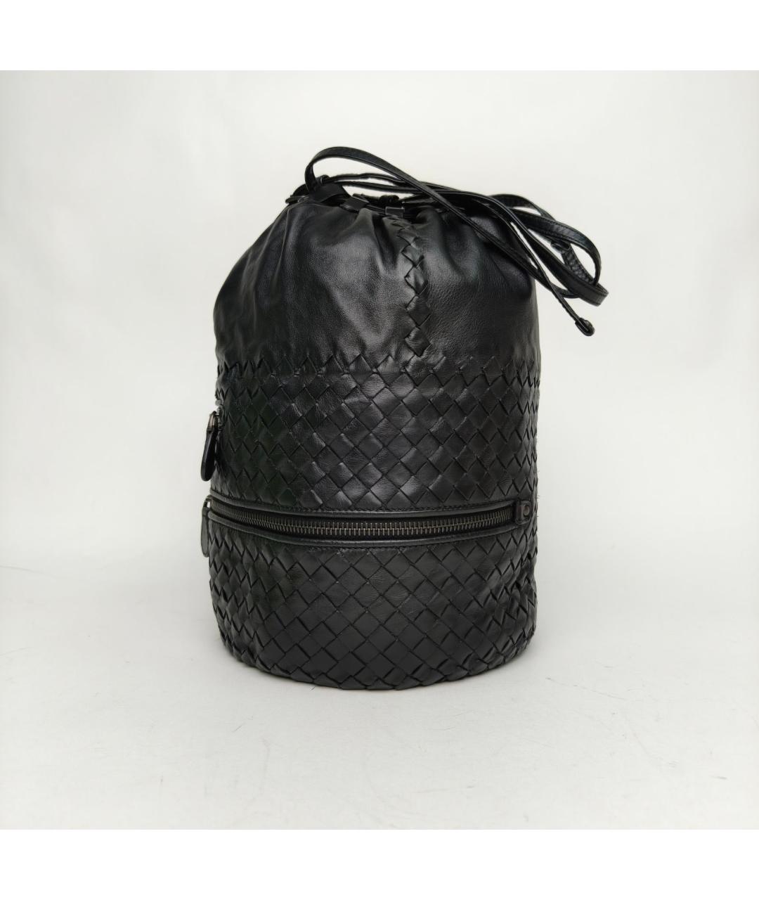 BOTTEGA VENETA Черная кожаная сумка через плечо, фото 3