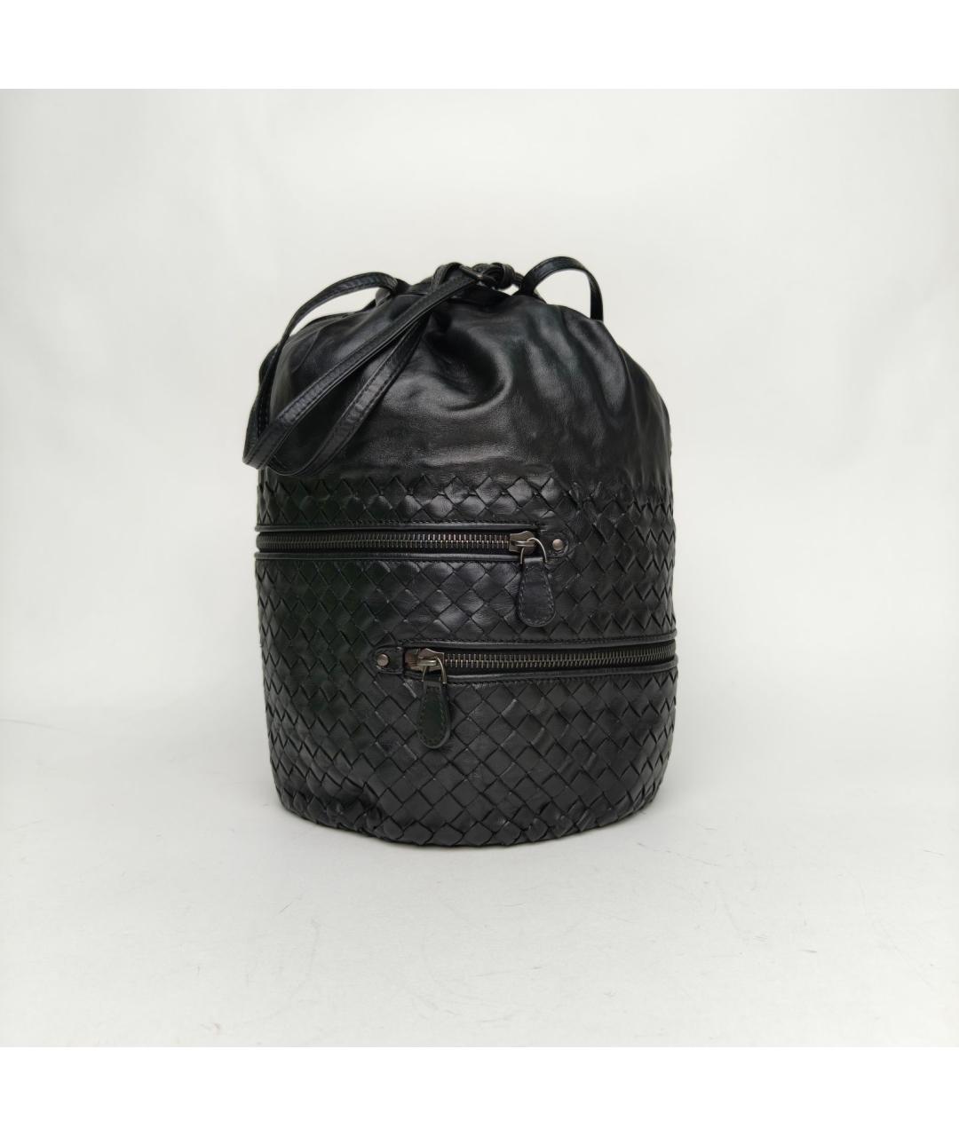 BOTTEGA VENETA Черная кожаная сумка через плечо, фото 2