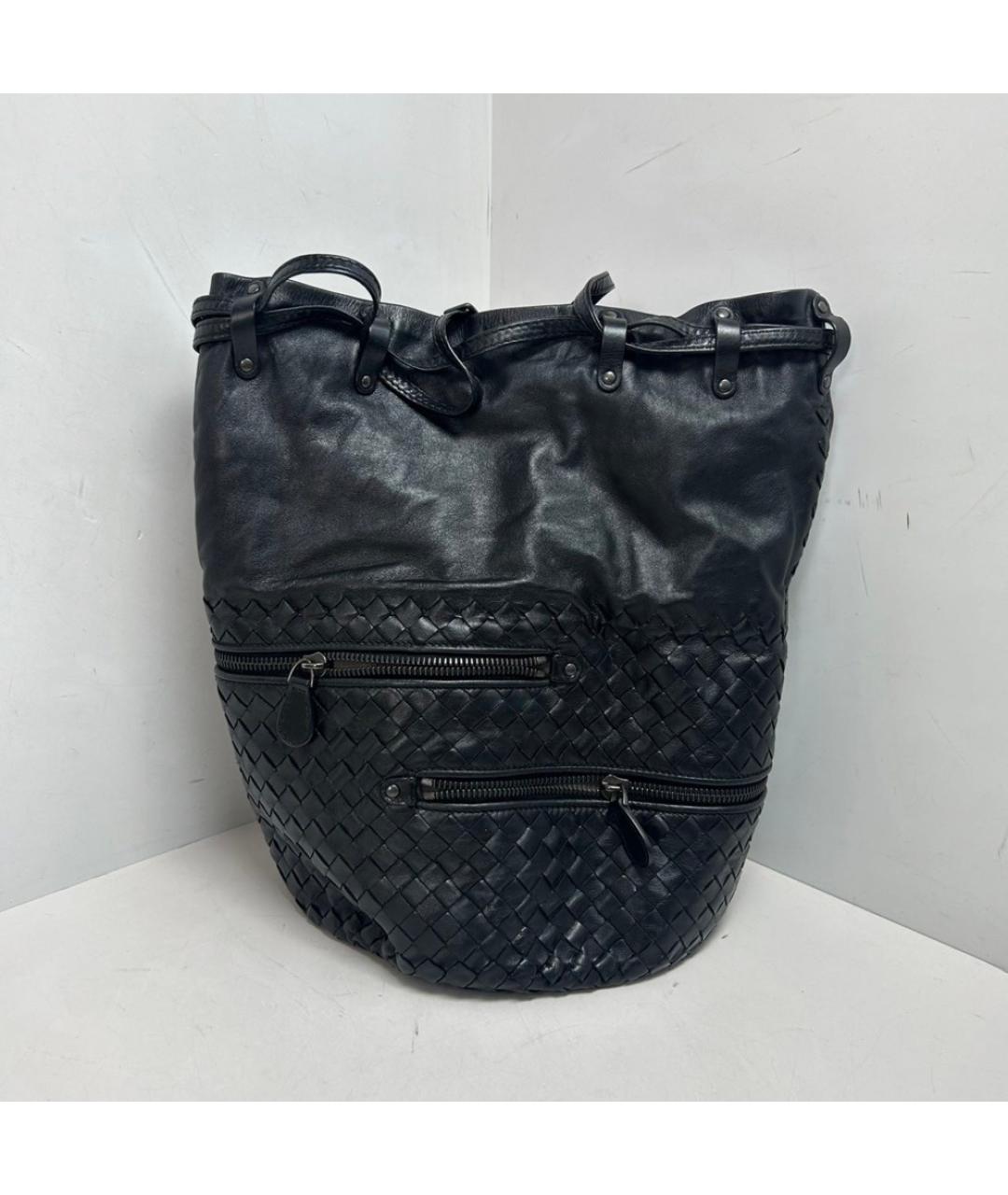 BOTTEGA VENETA Черная кожаная сумка через плечо, фото 8