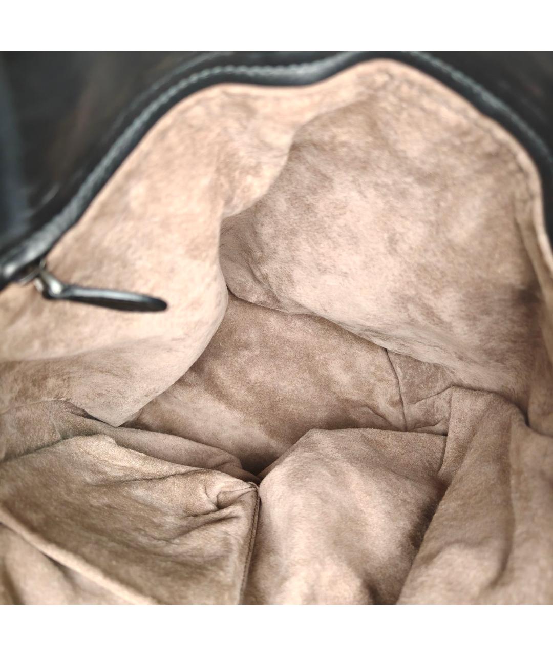 BOTTEGA VENETA Черная кожаная сумка через плечо, фото 7