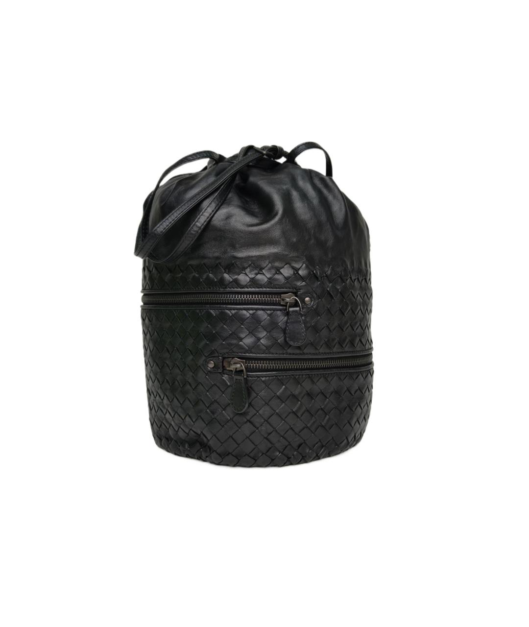 BOTTEGA VENETA Черная кожаная сумка через плечо, фото 10