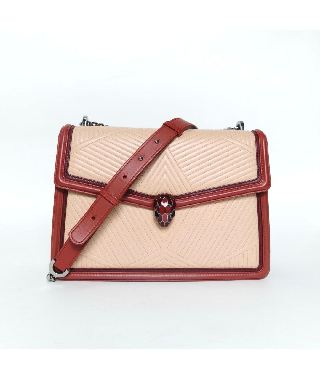 BVLGARI Бежевая кожаная сумка через плечо, фото 2