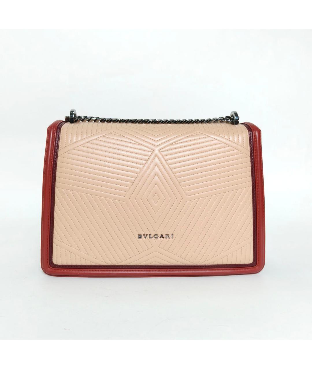 BVLGARI Бежевая кожаная сумка через плечо, фото 4