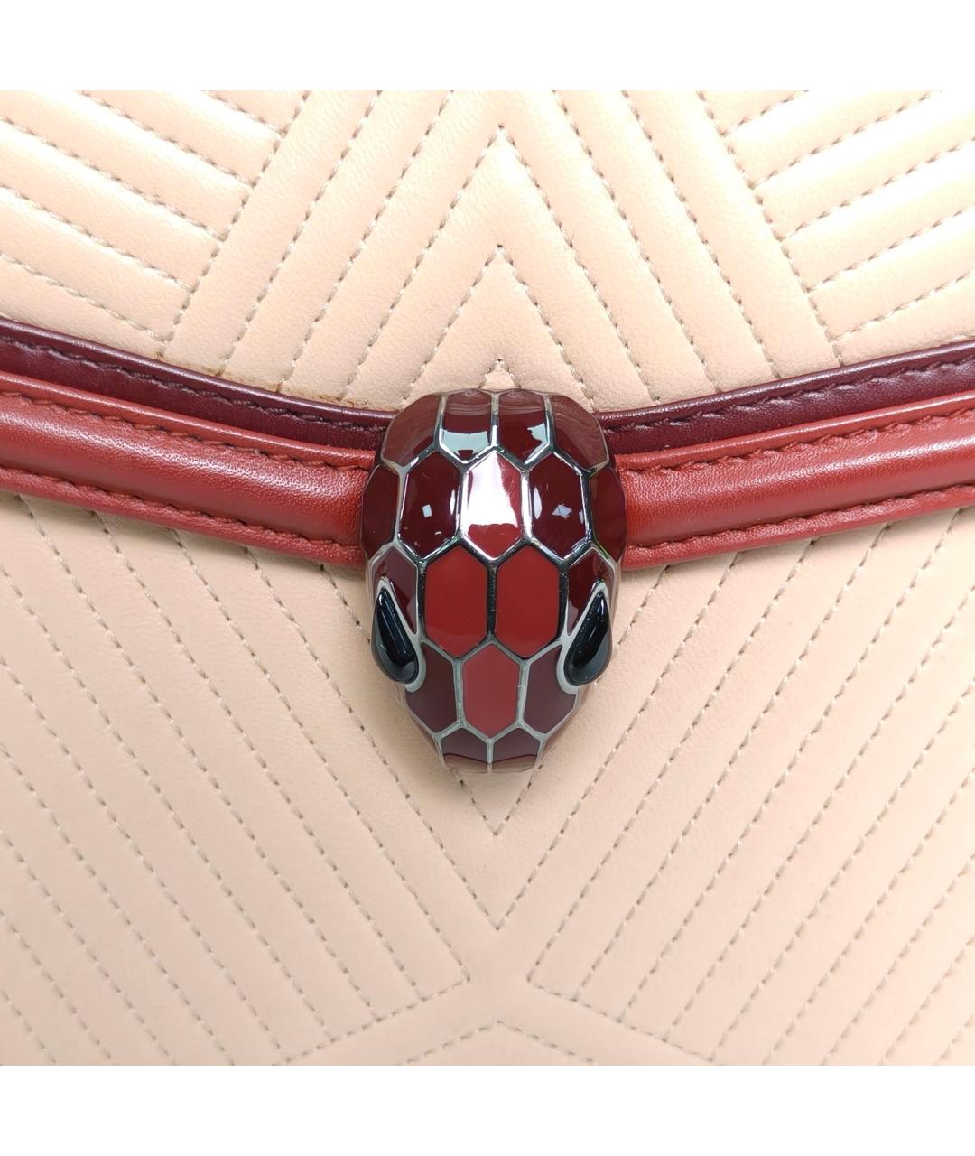 BVLGARI Бежевая кожаная сумка через плечо, фото 7