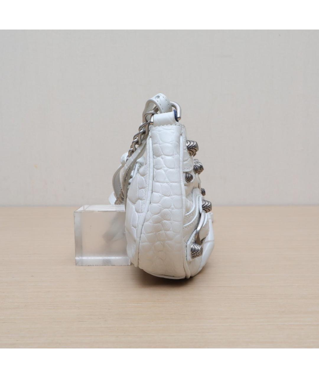 BALENCIAGA Белая кожаная сумка через плечо, фото 5