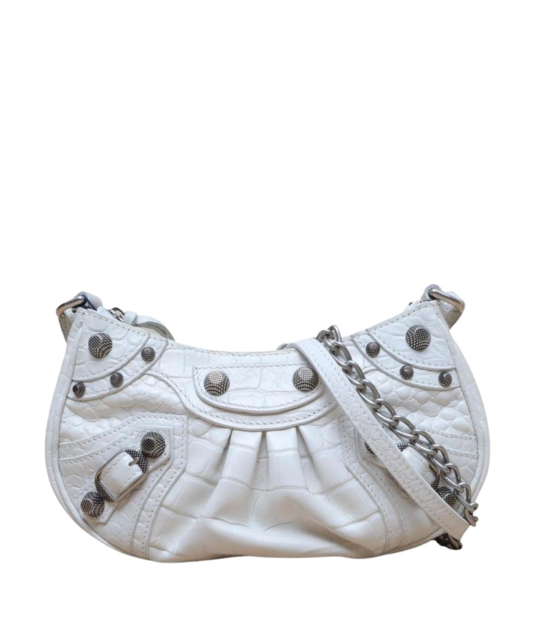 BALENCIAGA Белая кожаная сумка через плечо, фото 1