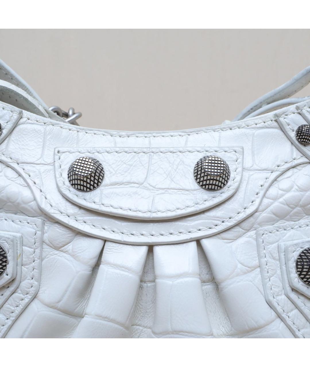 BALENCIAGA Белая кожаная сумка через плечо, фото 7