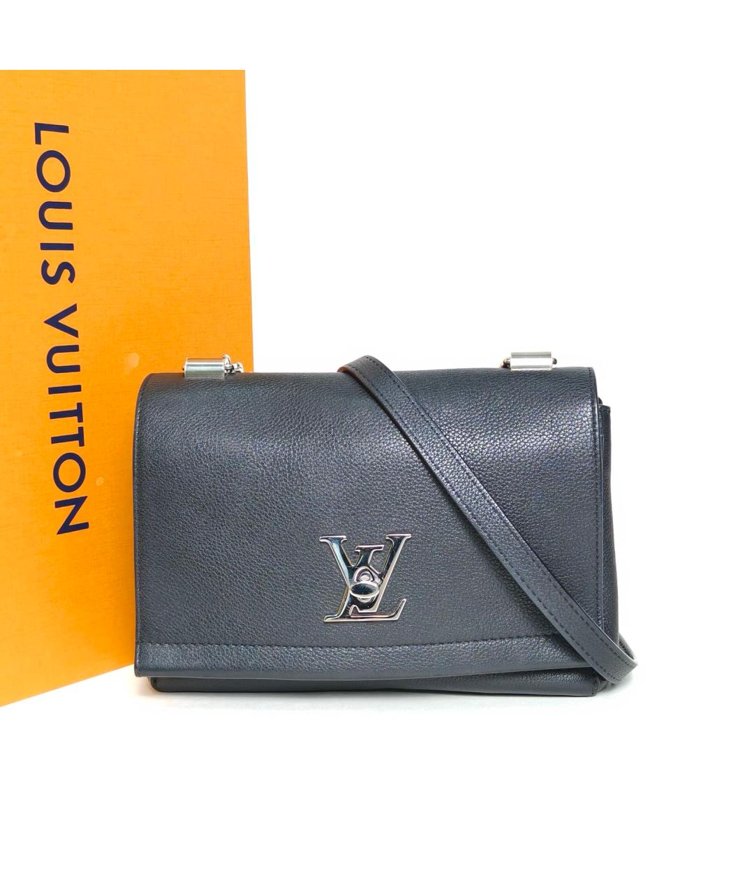 LOUIS VUITTON Черная кожаная сумка через плечо, фото 9