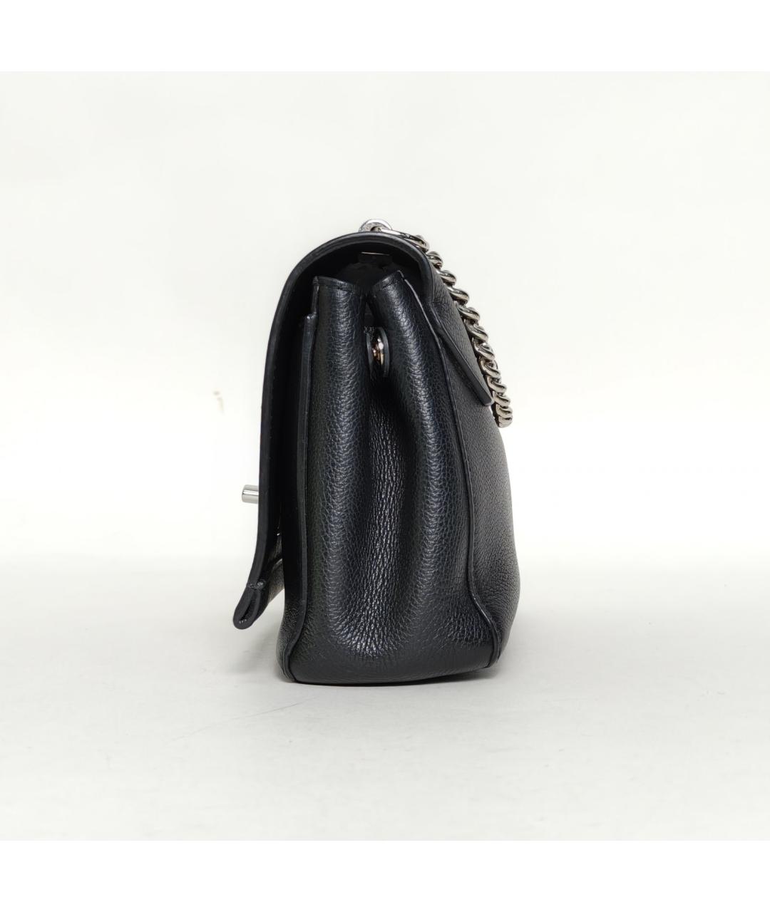 LOUIS VUITTON Черная кожаная сумка через плечо, фото 3