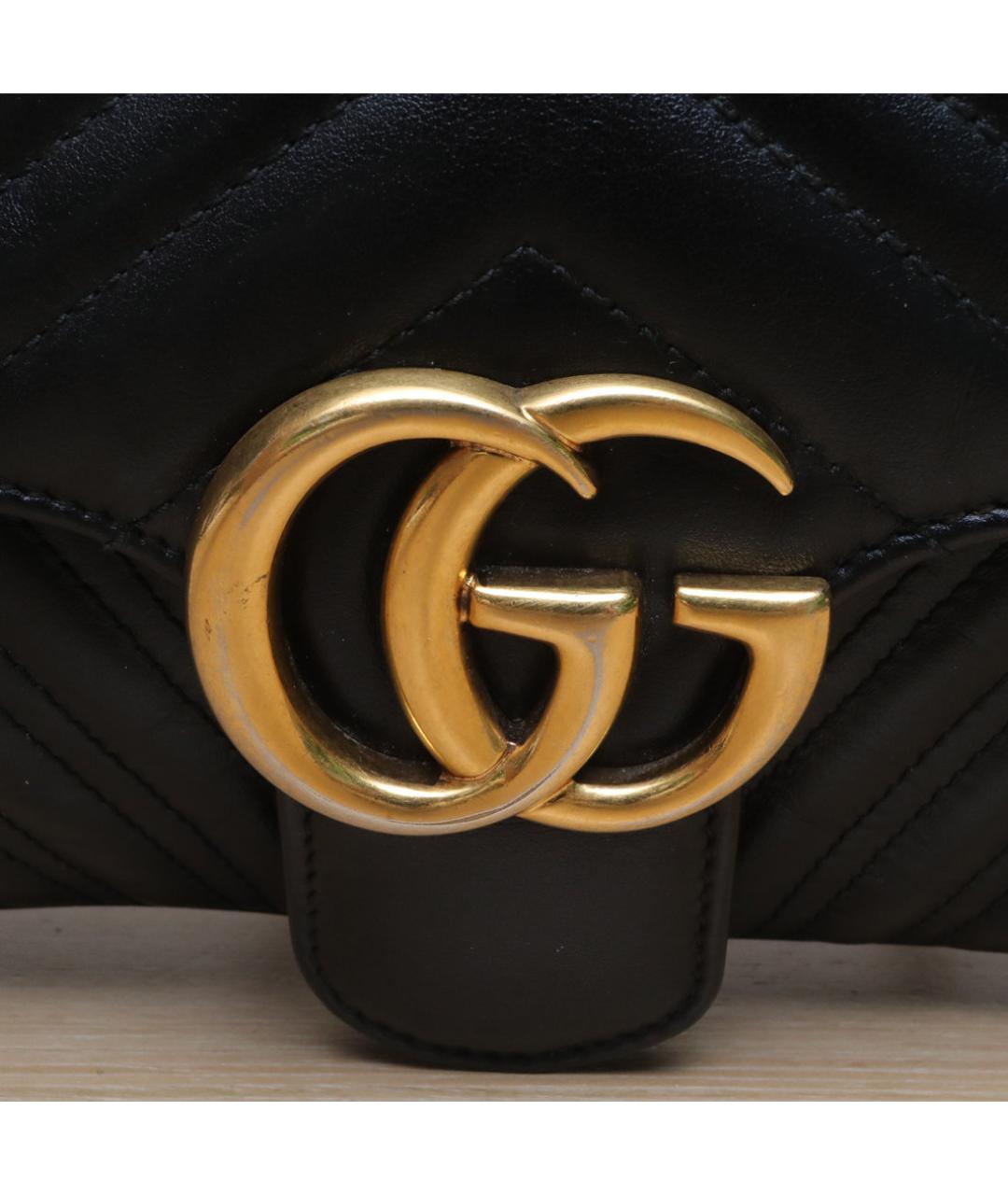 GUCCI Черная кожаная сумка через плечо, фото 8