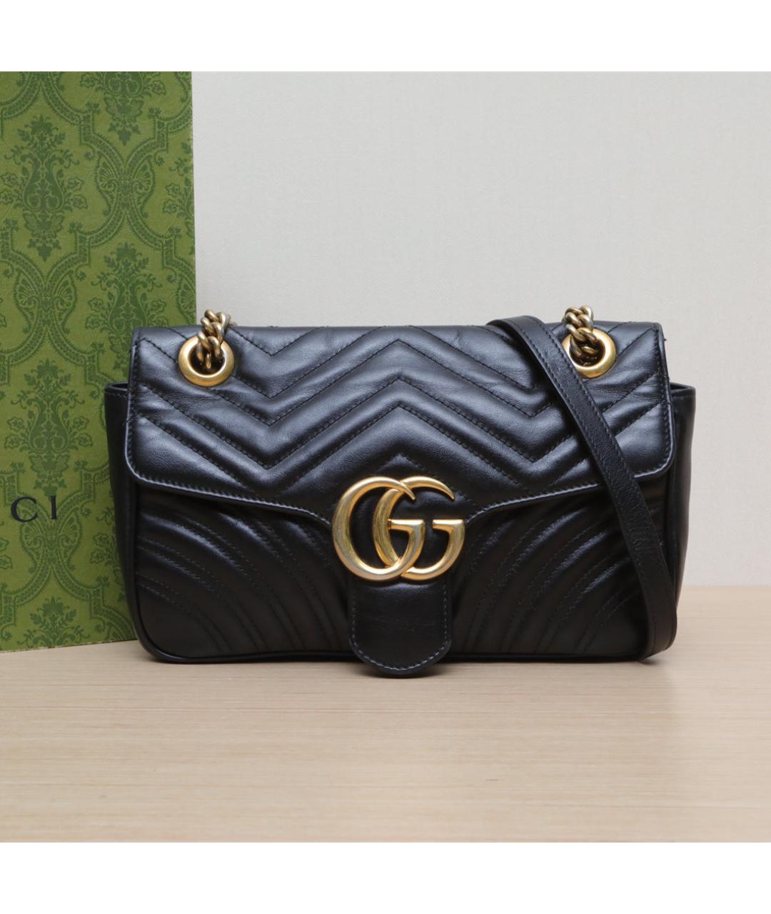 GUCCI Черная кожаная сумка через плечо, фото 2