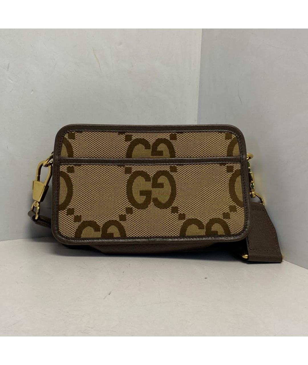 GUCCI Коричневая тканевая сумка через плечо, фото 8