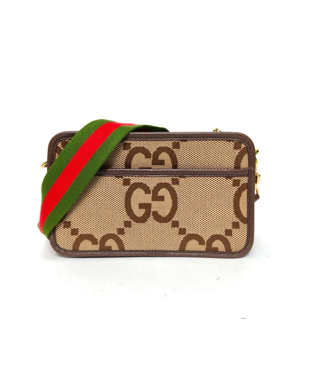 GUCCI Коричневая тканевая сумка через плечо, фото 2