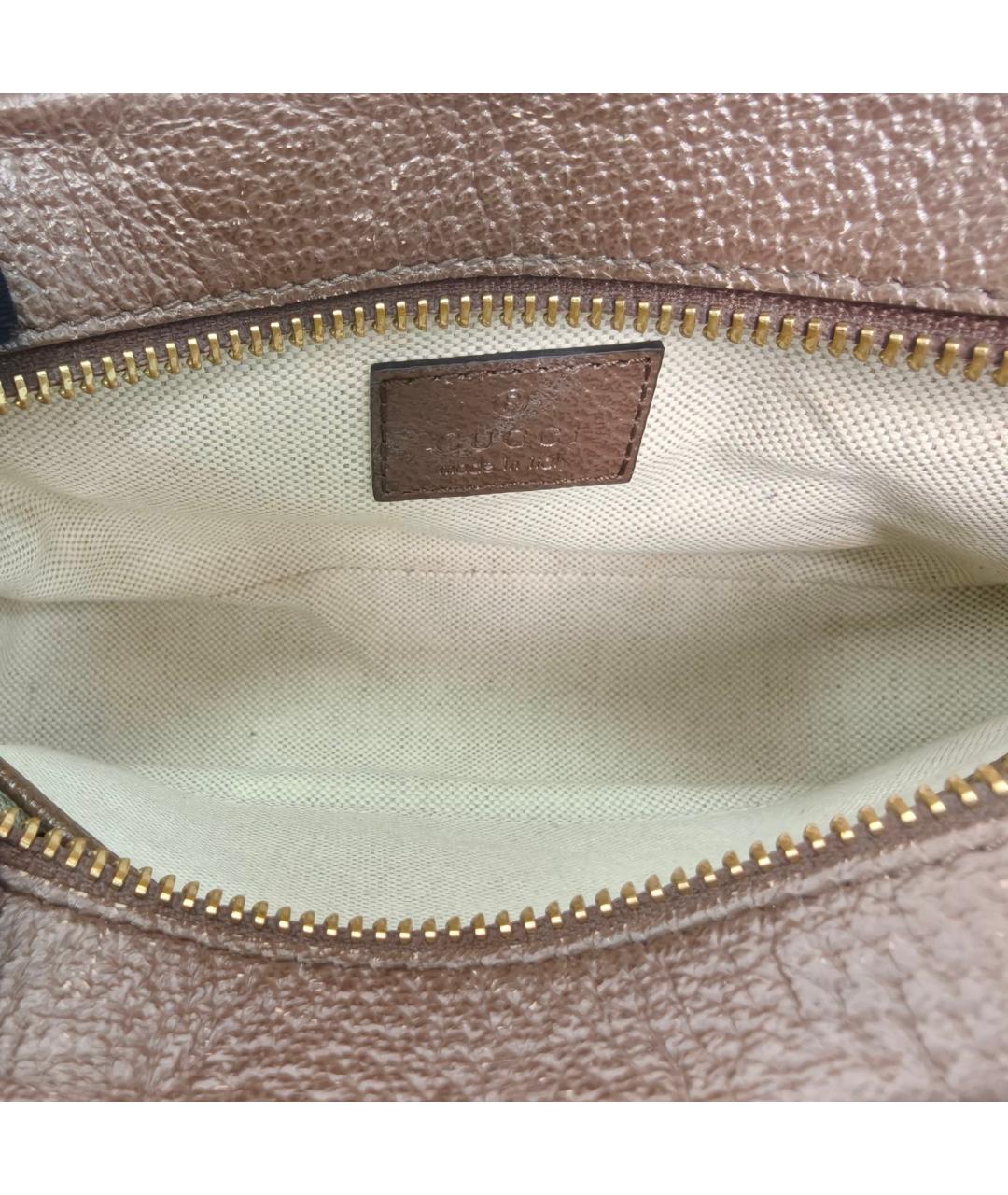 GUCCI Коричневая тканевая сумка через плечо, фото 7