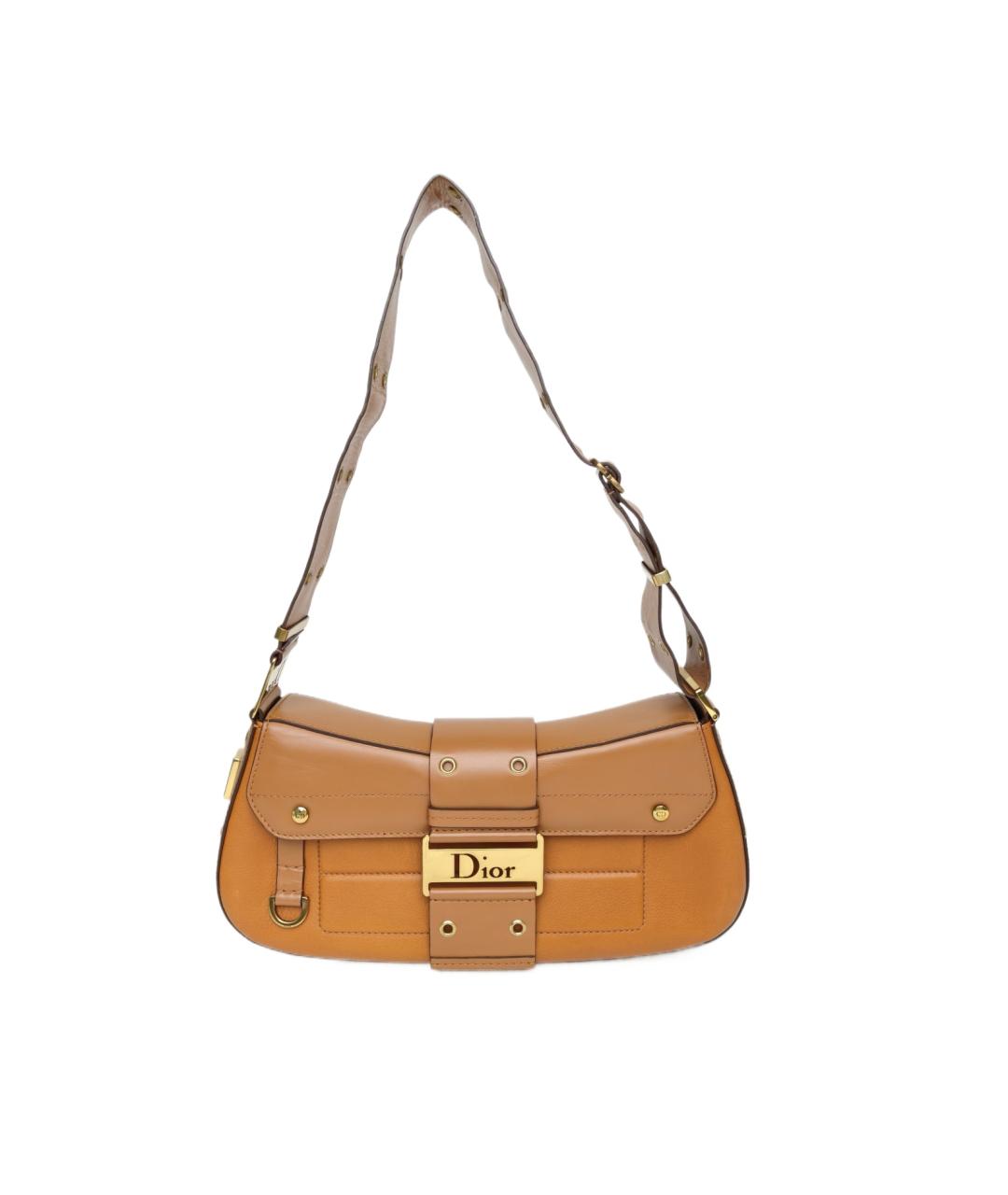 CHRISTIAN DIOR Коричневая кожаная сумка через плечо, фото 10