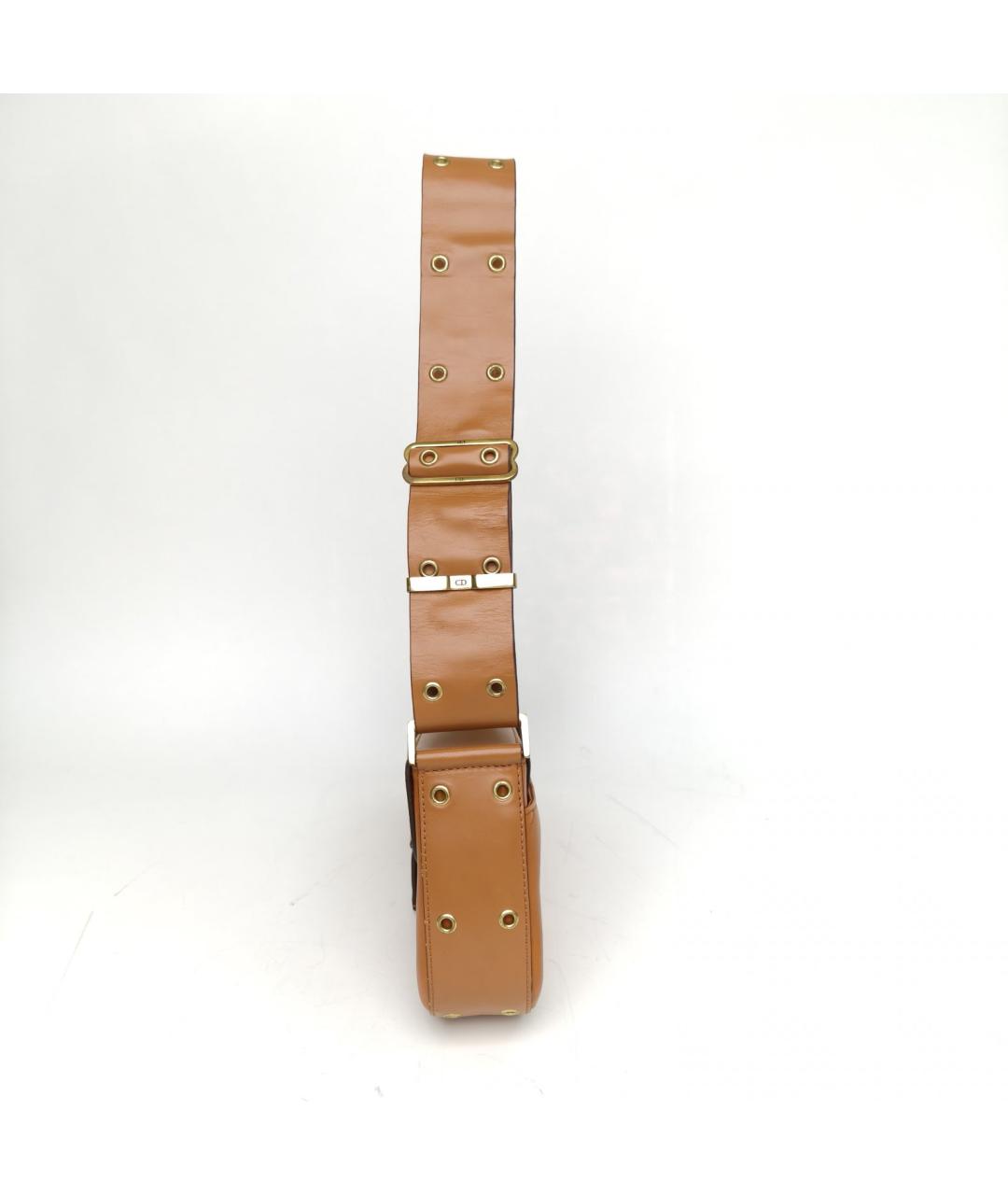 CHRISTIAN DIOR Коричневая кожаная сумка через плечо, фото 3