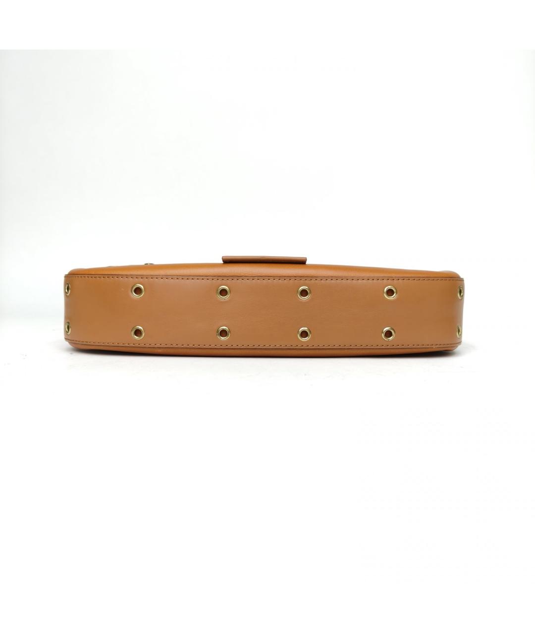 CHRISTIAN DIOR Коричневая кожаная сумка через плечо, фото 6