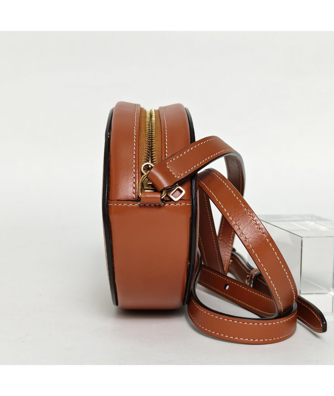 CELINE Коричневая кожаная сумка через плечо, фото 5