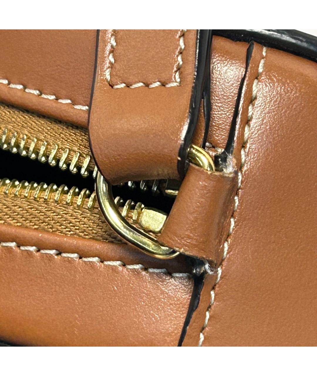 CELINE Коричневая кожаная сумка через плечо, фото 9