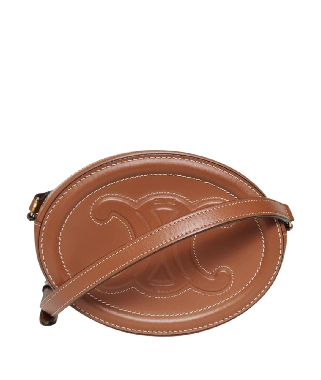 CELINE Коричневая кожаная сумка через плечо, фото 1