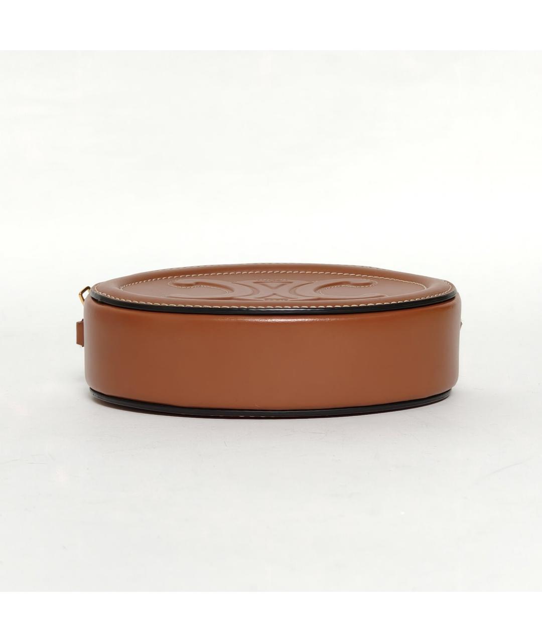 CELINE Коричневая кожаная сумка через плечо, фото 6