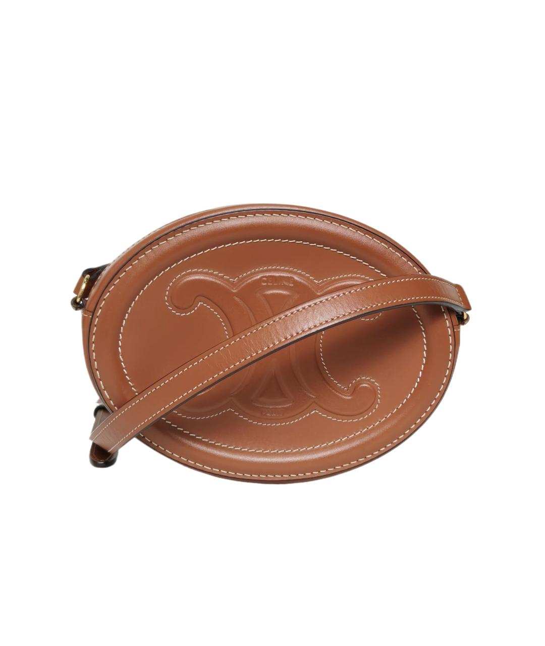 CELINE Коричневая кожаная сумка через плечо, фото 10