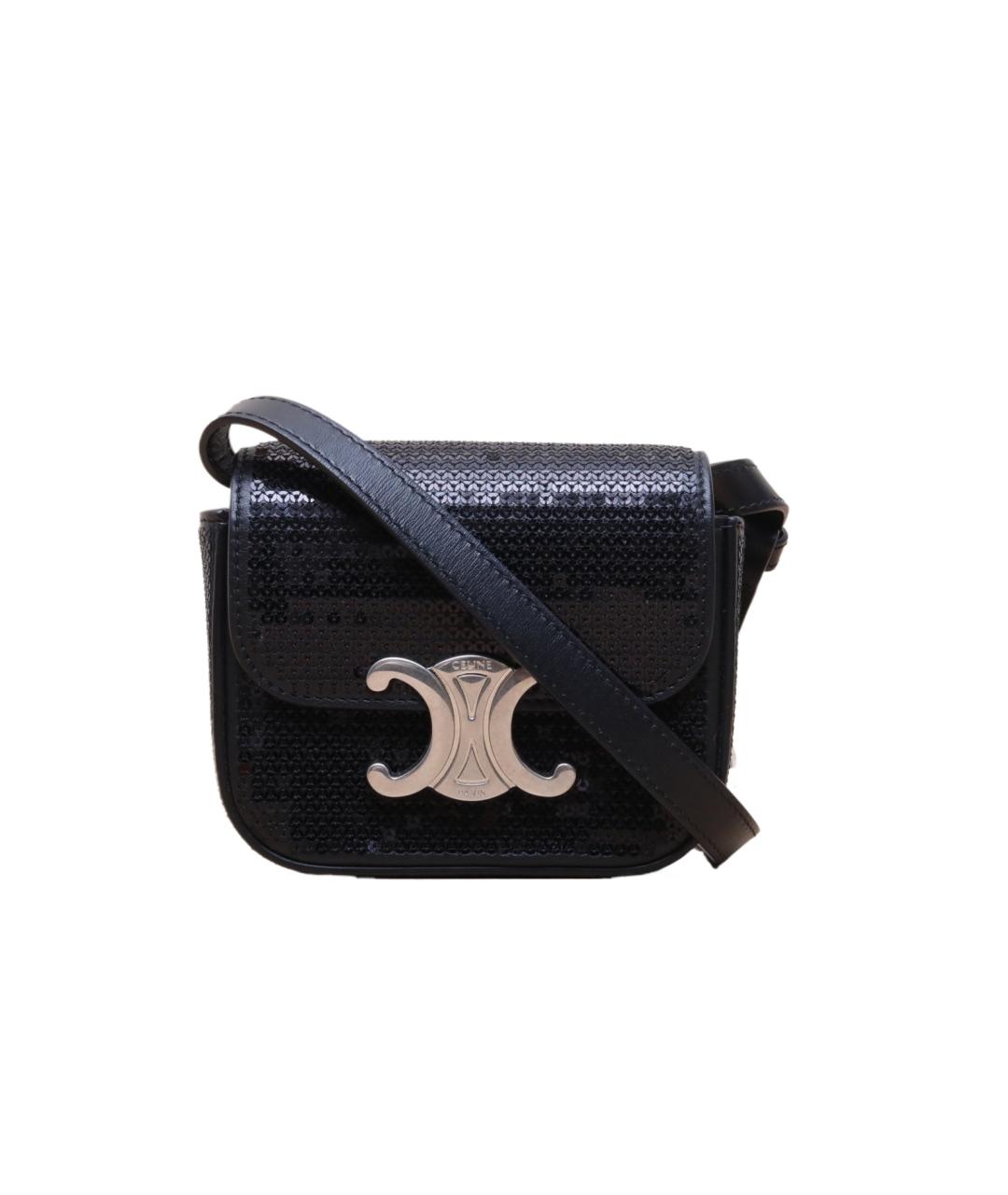 CELINE Черная кожаная сумка через плечо, фото 10