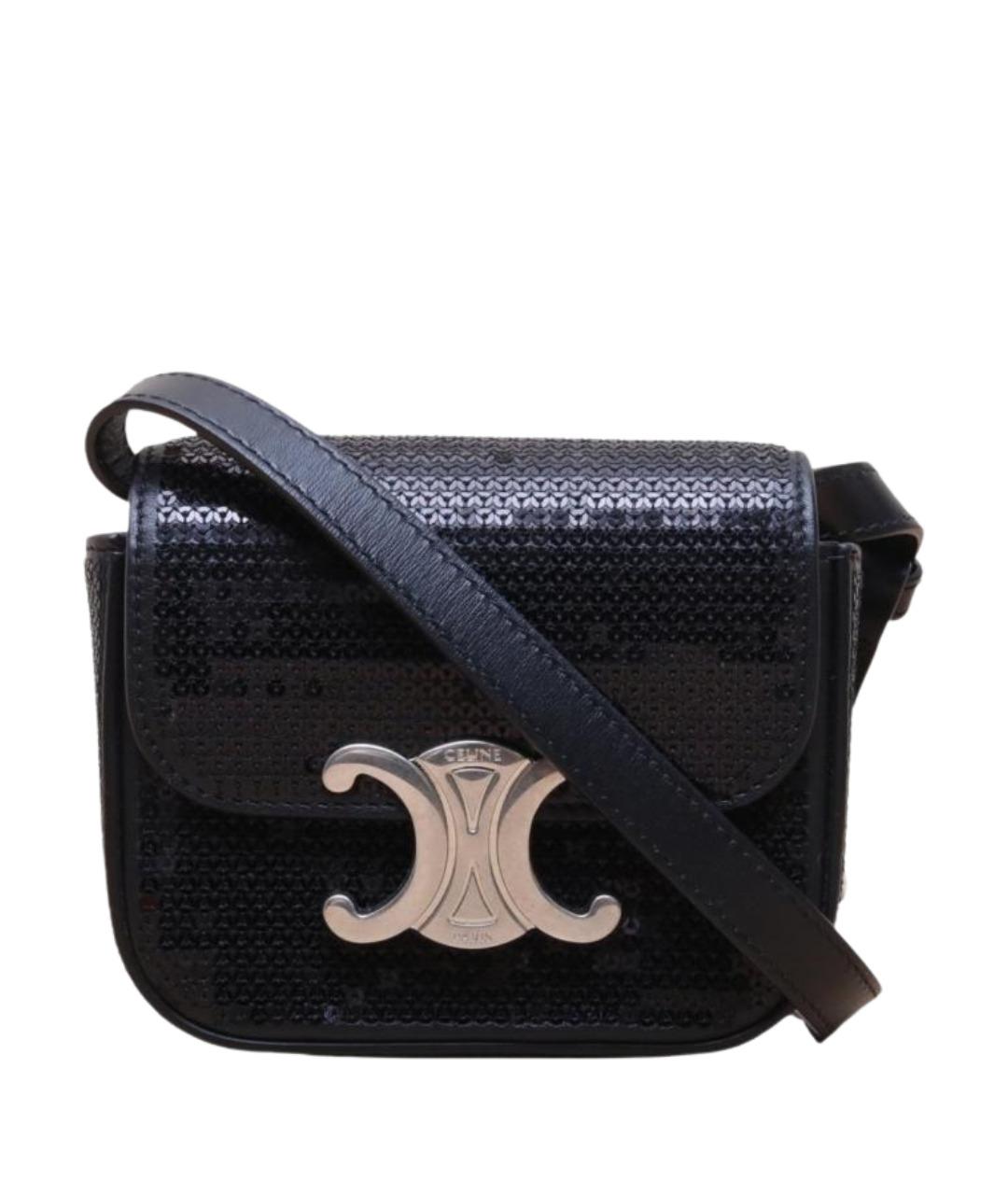 CELINE Черная кожаная сумка через плечо, фото 1