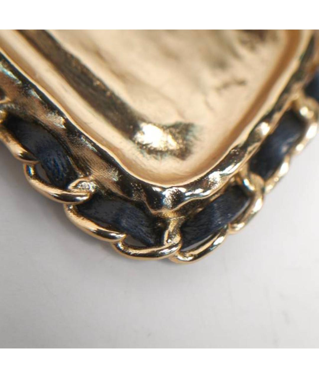 CHANEL Золотые металлические серьги, фото 8