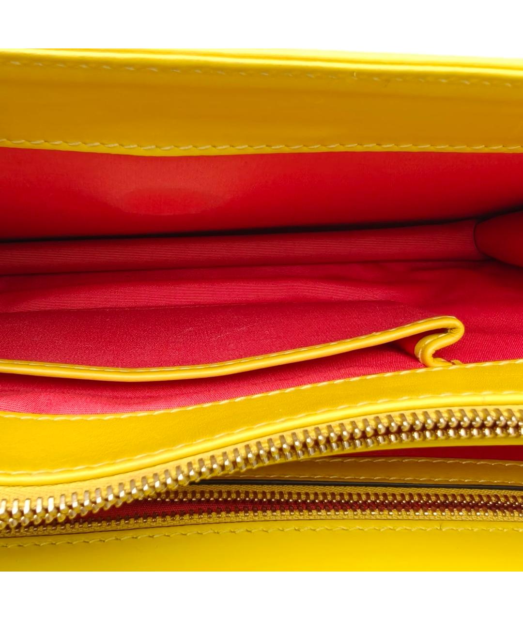 BVLGARI Желтая кожаная сумка через плечо, фото 6