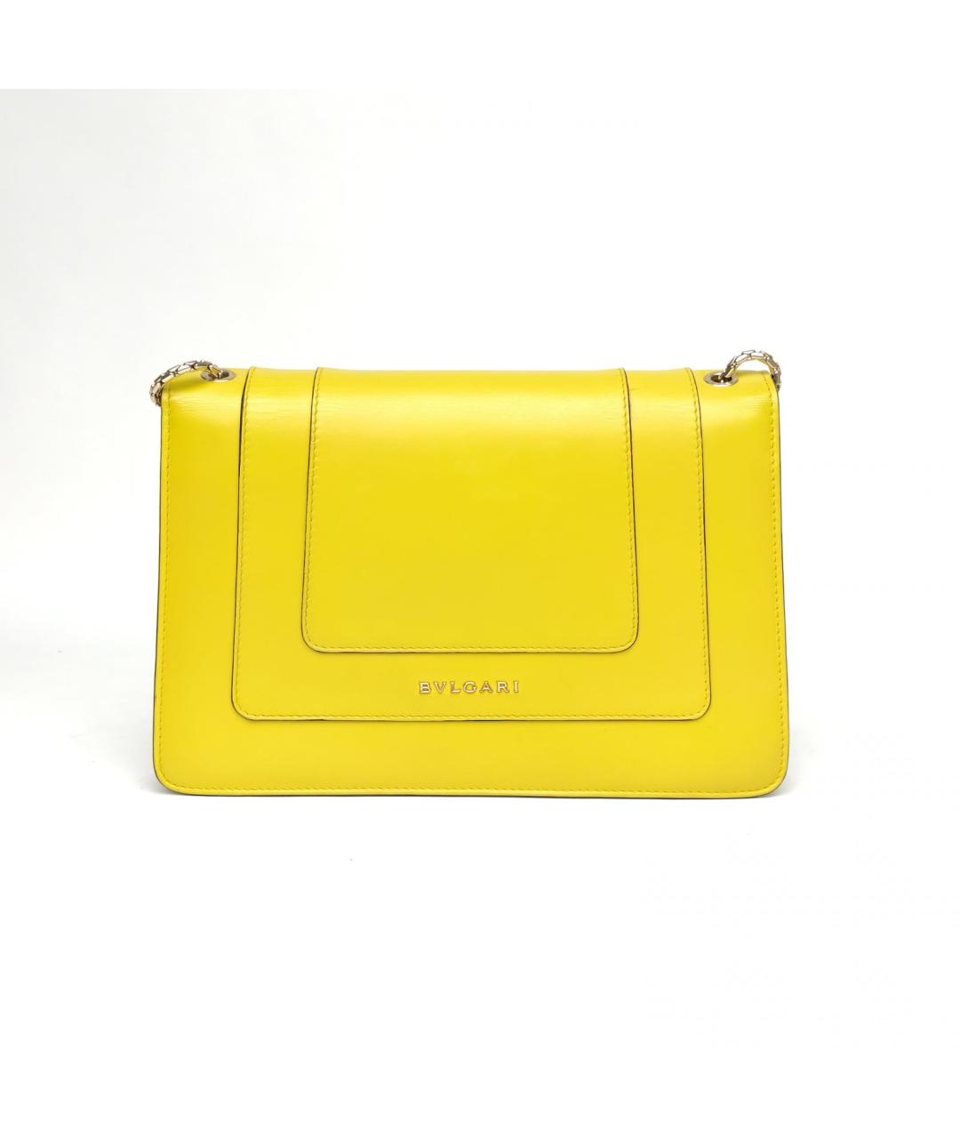 BVLGARI Желтая кожаная сумка через плечо, фото 4