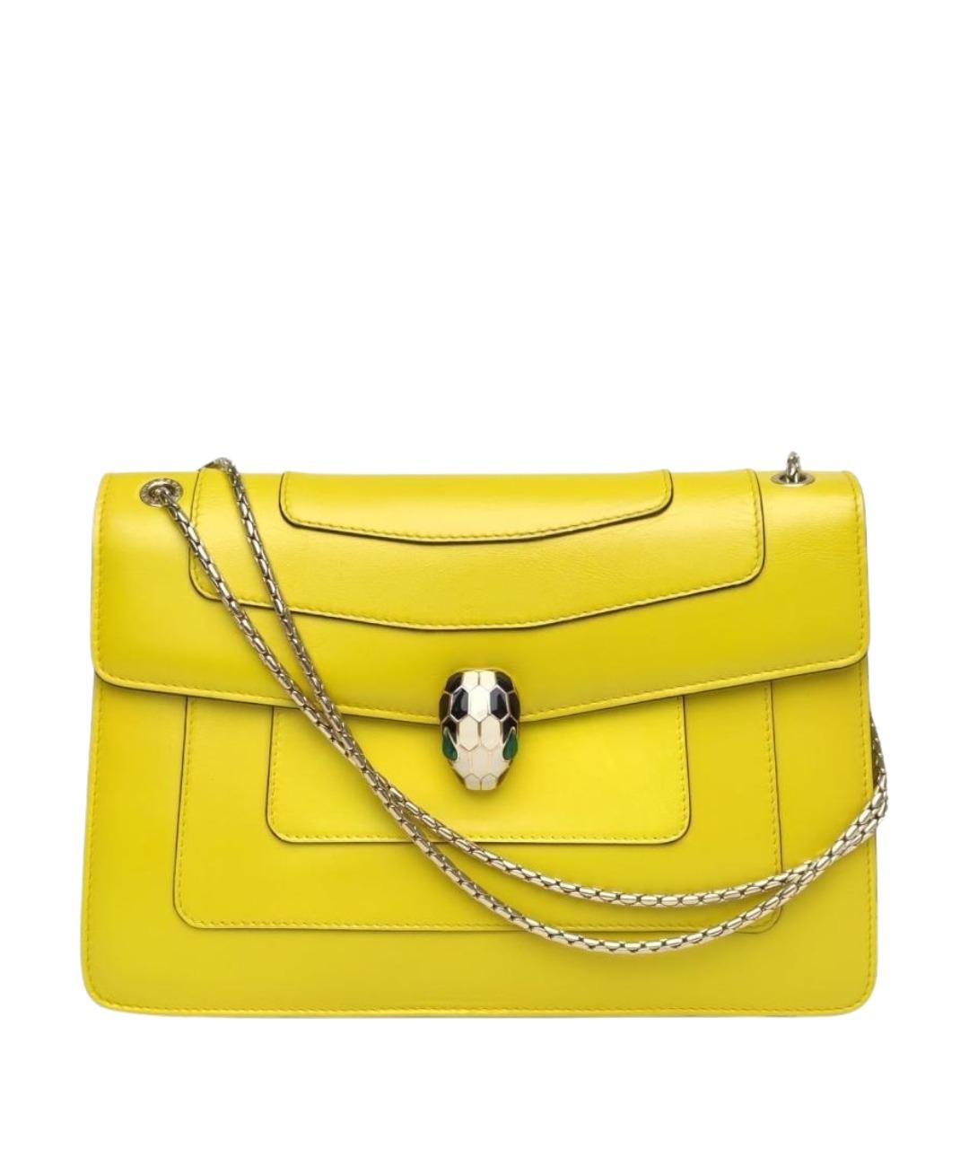 BVLGARI Желтая кожаная сумка через плечо, фото 1