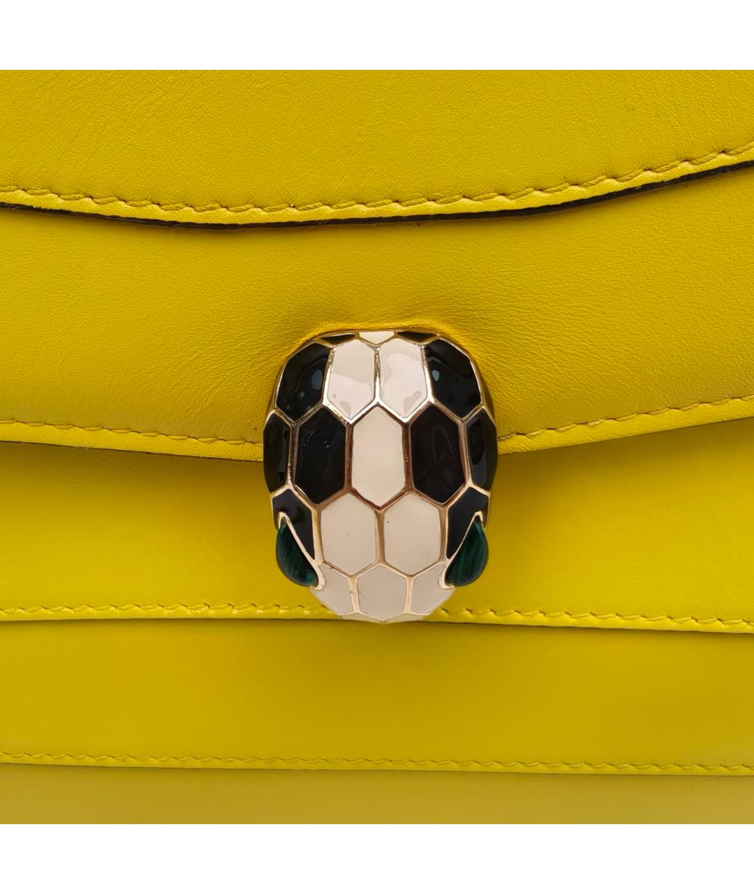 BVLGARI Желтая кожаная сумка через плечо, фото 7