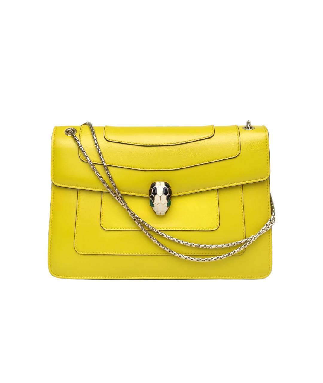 BVLGARI Желтая кожаная сумка через плечо, фото 10