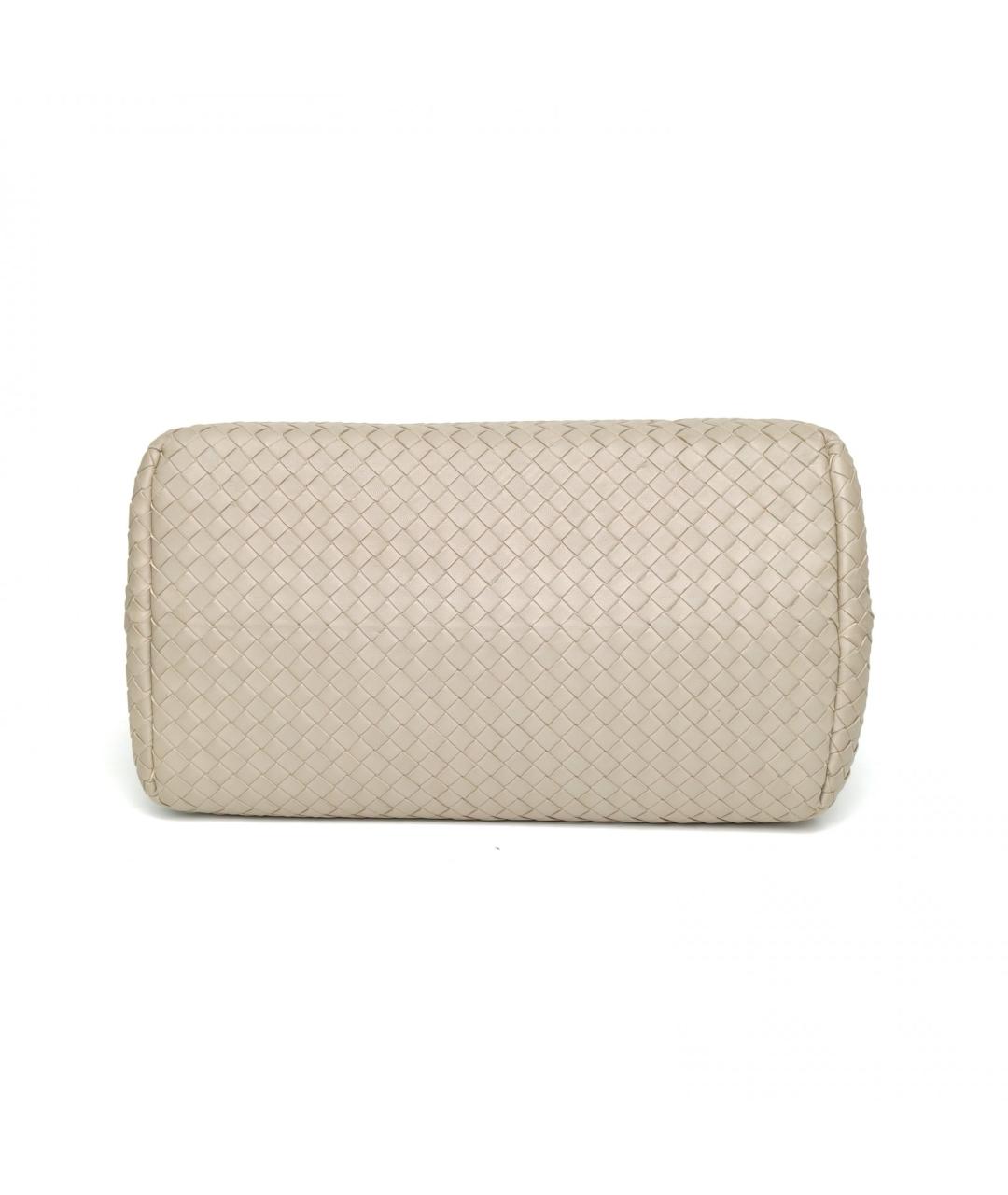 BOTTEGA VENETA Бежевая кожаная сумка с короткими ручками, фото 6