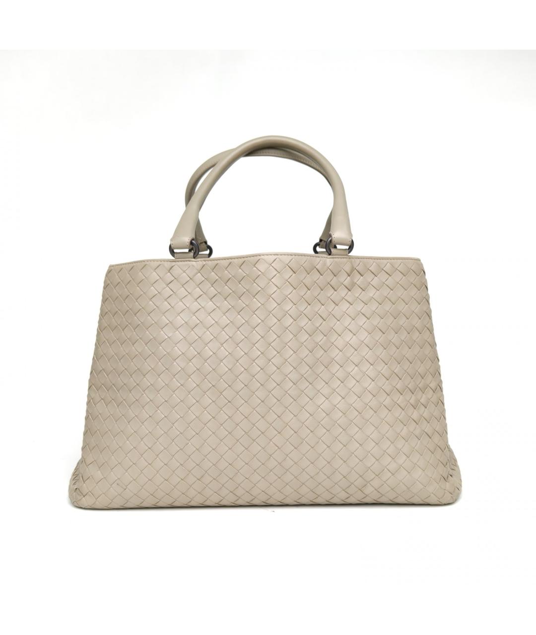 BOTTEGA VENETA Бежевая кожаная сумка с короткими ручками, фото 2