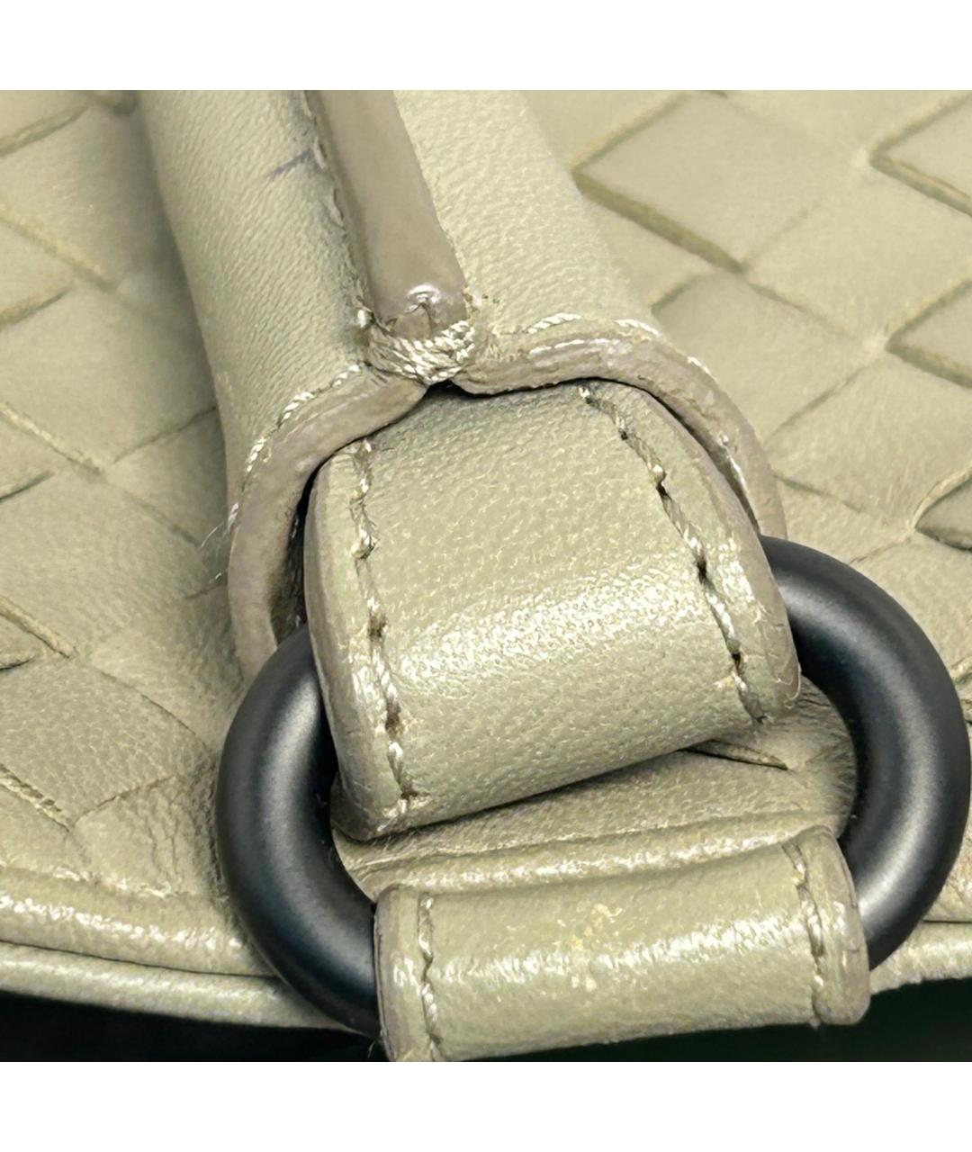 BOTTEGA VENETA Бежевая кожаная сумка с короткими ручками, фото 9