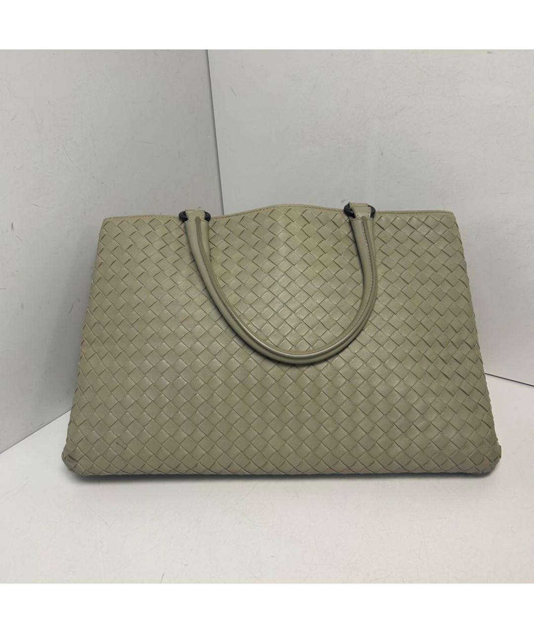 BOTTEGA VENETA Бежевая кожаная сумка с короткими ручками, фото 8