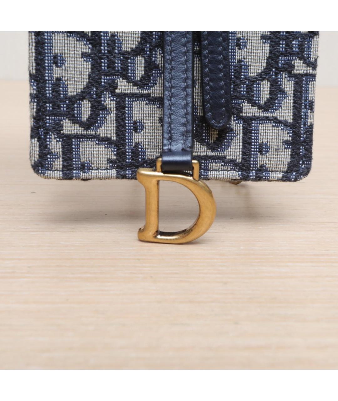 CHRISTIAN DIOR Синяя тканевая сумка через плечо, фото 8